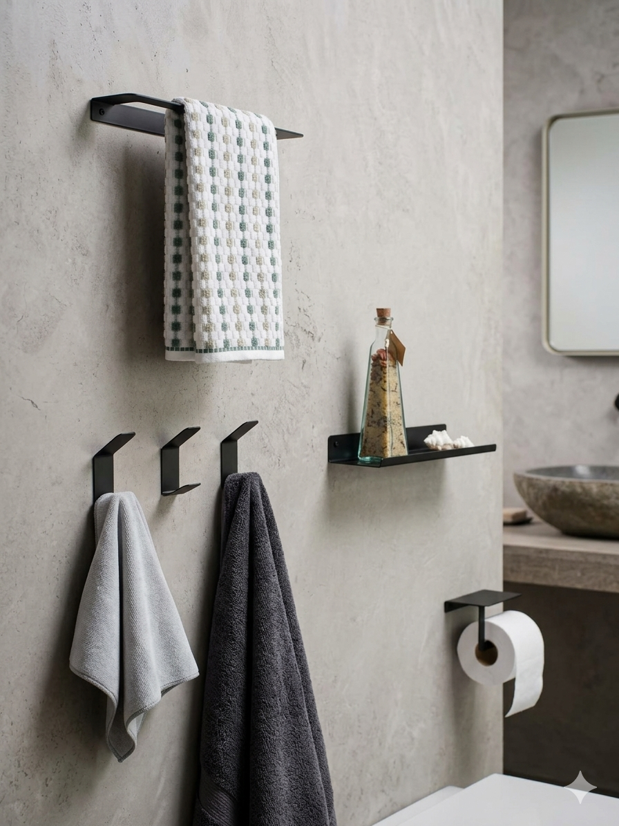 Pack 4 accessoires de douche - qualité premium - INOX SUS 304